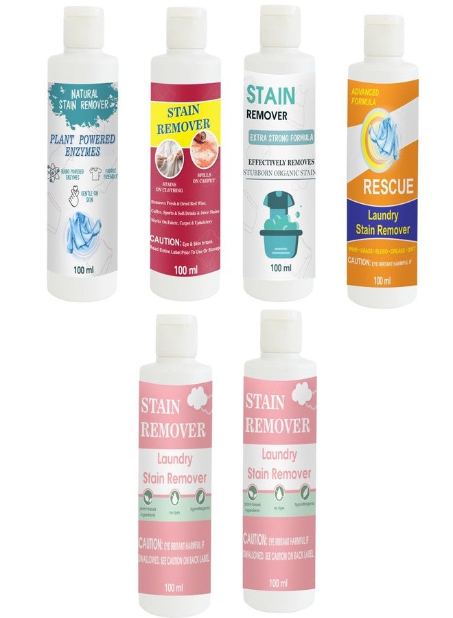 TOOVUS Stain Remover Combo Pack of Shirt, Red, Doll, Orange, Pink and Pink Stain Remover | Multi-Surface Cleaning Solution for Clothes, Fabrics, Upholstery (100 g Each) - Image 1